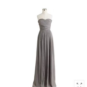J Crew Arabelle Gray Chiffon Dress